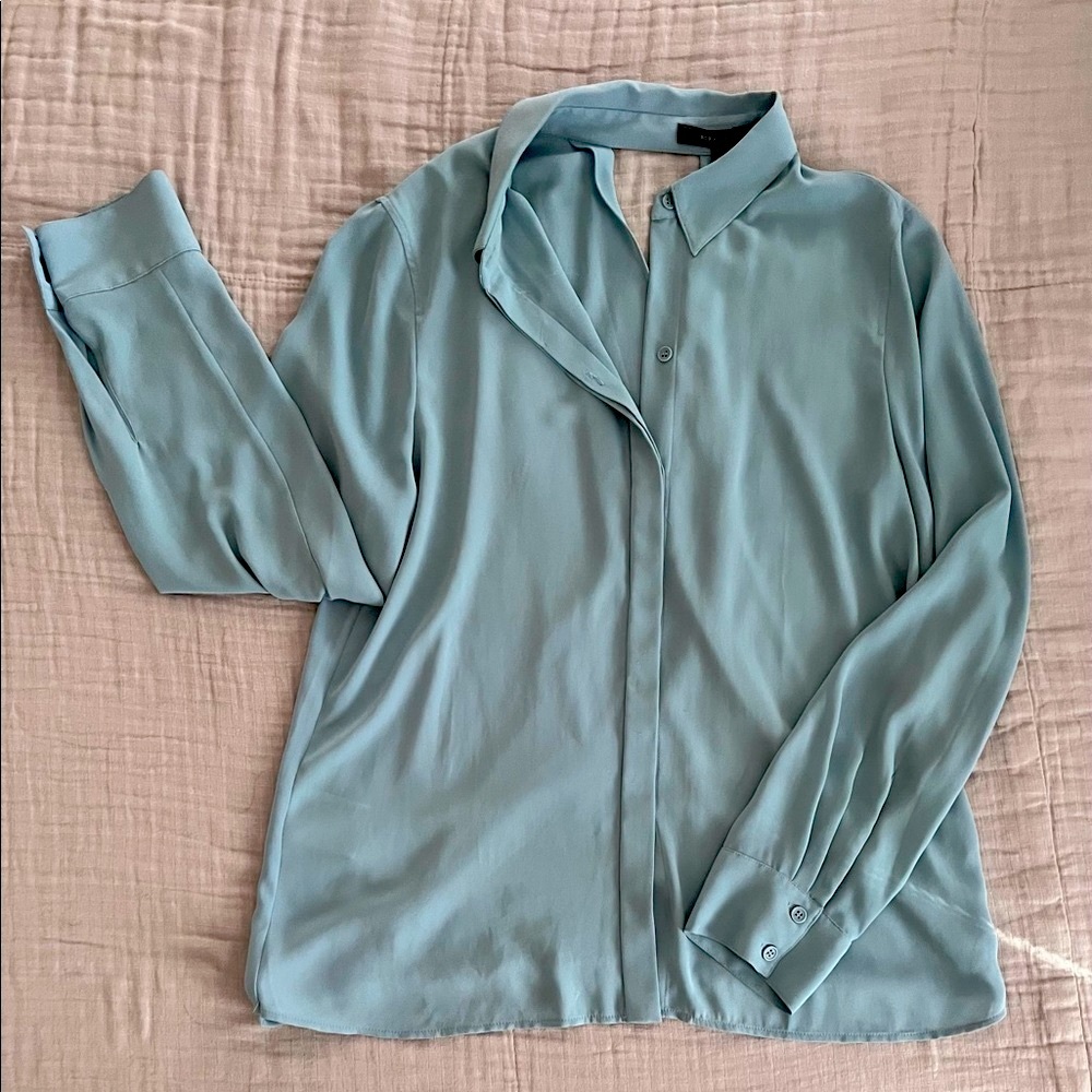 BCBG MaxAzria Blue Frost Blouse M